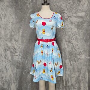 Stitch Shoppe Winnie the Pooh Laci Dress Size S by Loungefly Belted Cotton